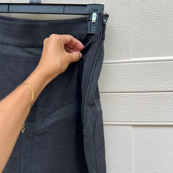 Diane Von Furstenburg DVF Black Grey Wool Blend Chickie Pencil Skirt Size 8 - Picture 4 of 9